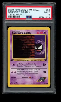 2000 POKEMON GYM CHALLENGE 1ST EDITION SABRINA'S GASTLY 96/132 COMMON PSA 9 MINT - Image 1