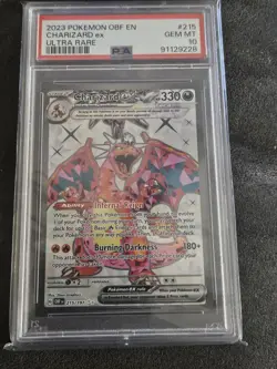 2023 Pokemon Charizard EX Holo PSA 10 Gem MT #215/197 Sv03: Obsidian Flames - Image 1