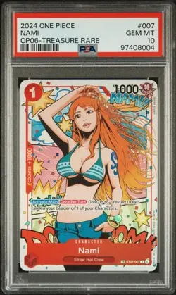 Nami OP-06 #007 Treasure Rare PSA 10 One Piece Wings of The Captain GEM MINT - Image 1
