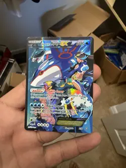 Pokemon TCG Double Crisis Team Aqua's Kyogre EX Full Art Holo Card 6/34 Mp - Image 1