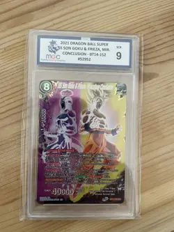 DBS Card Game SS Son Goku & Frieza, Miraculous Conclusion MGC GRADED 9 BT14-152 - Image 1