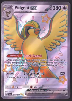 Pidgeot ex 221/091 - Pokemon Paldean Fates Shiny Ultra Rare Card - Image 1