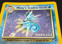 POKEMON TCG CARD MISTY'S SEADRA 9/32 PRE RELEASE HOLO PROMO WOTC EXCELLENT - Image 2