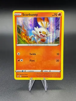 Pokemon TCG - Scorbunny Holo - Sword & Shield 031/202 - Image 1
