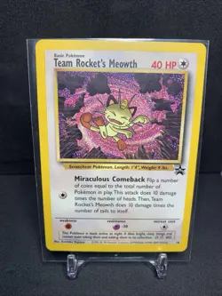 Pokemon TCG Team Rockets Meowth WOTC Black Star Promo #18 2000 Vintage MP - Image 1