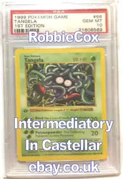 1999 Pokemon Base Set 1st Edition #66 TANGELA Shadowless PSA Gem Mint 10 - Image 1