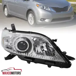 Right/Passenger Side Fits 2011-2020 Toyota Sienna Halogen Projector Headlight - Image 1