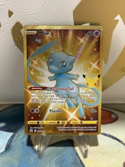 Mew 025/025 Secret Rare Celebrations 25th Anniversary Gold Pokemon Card TCG NM - Image 1