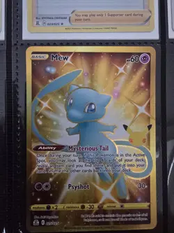 Pokemon TCG Gold Celebrations Mew Holo Secret Rare Regular Sized Card 025/025 NM - Image 1