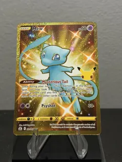 Pokemon TCG Gold Celebrations Mew Holo Secret Rare Regular Sized Card 025/025 - Image 1