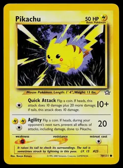Pokemon Card - Pikachu Neo Genesis 70/111 Common - Image 1