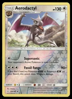 Pokemon Cards Aerodactyl 130/181 Reverse Holo Team Up Sun & Moon NM - Image 1