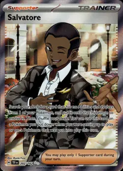 Pokemon Temporal Forces Salvatore Full Art Trainer Card 202/162 NM Condition - Image 1
