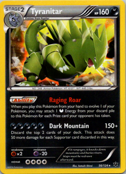 Tyranitar - 56/124 - Holo Rare Fates Collide Set XY TCG - Pokemon Card -VLP - Image 1