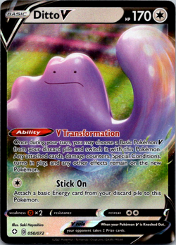Ditto V 050/072 Shining Fates NM Ultra Rare Pokemon Card - Image 1