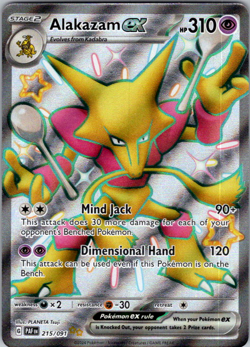 Alakazam ex 215/091 Pokemon TCG Paldean Fates Shiny Full Art Ultra Rare Card NM - Image 1