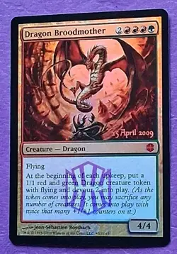 MTG Dragon Broodmother Prerelease Promo 25 April 2009 Foil NM - Image 1