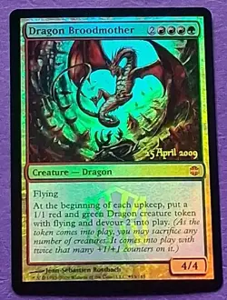 MTG Dragon Broodmother Prerelease Promo 25 April 2009 Foil NM - Image 3