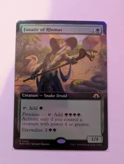 MTG Fanatic of Rhonas (Extended Art) Foil NM Modern Horizons 3 Magic 458 - Image 1