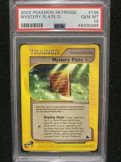 2003 Pokemon Skyridge Mystery Plate D 136/144 PSA 10 Gem Mint - Image 1