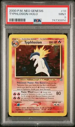 2000 Pokemon Typhlosion 18/111 Neo Genesis Holo PSA 9 Unlimited - Image 1