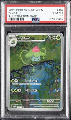2023 POKEMON MEW EN-151 ILLUSTRATION RARE #167 IVYSAUR PSA 10 - Image 1