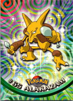Alakazam #65 Blue Logo - Pokemon Topps TV Animation Series 1 - Image 1