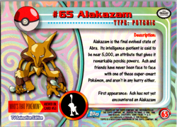 Alakazam #65 Blue Logo - Pokemon Topps TV Animation Series 1 - Image 2