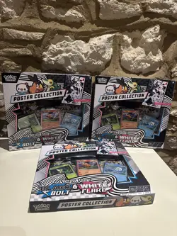 Pokemon TCG Scarlet & Violet Black Bolt & White Flare Unova Poster Collection x3 - Image 1