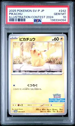 2025 POKEMON JPN SV-P PROMO ILLUSTRATION CONTEST 2024 #242 PIKACHU PSA 10 - Image 1