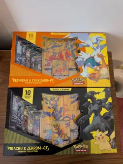 Pokemon GX Premium Collection Box Tag Team Reshiram & Charizard Pikachu & Zekrom - Image 1