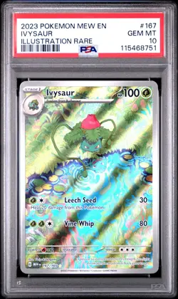 2023 POKEMON MEW EN-151 ILLUSTRATION RARE #167 IVYSAUR PSA 10 - Image 1