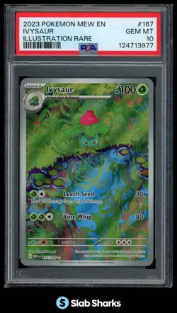 2023 POKEMON SV 151 - MEW EN #167/165 IVYSAUR ILLUSTRATION RARE PSA 10 - Image 1