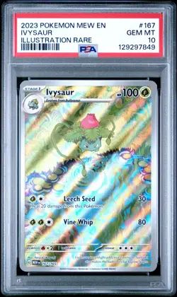 2023 POKEMON MEW EN 151 ILLUSTRATION RARE #167 IVYSAUR PSA 10 GEM MINT - Image 1