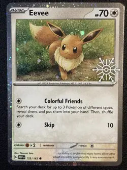 Eevee 133/165 Festive Stamped Holiday Calendar 2025 Snowflake Pokemon - Image 1