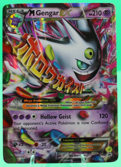 Pokemon TCG Mega Gengar EX XY166 Black Star Promo Shiny Holo Rare Card - NM- - Image 1