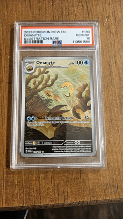 Omanyte 180/165 - English 151 - Pokemon Illustration Rare - PSA 10 Gem Mint - Image 1