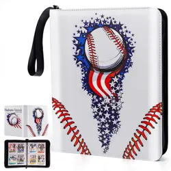 4 Pocket Trading Card Binder Sport Card Collection Binder w/ 50 Removable Sleeve - Image 1