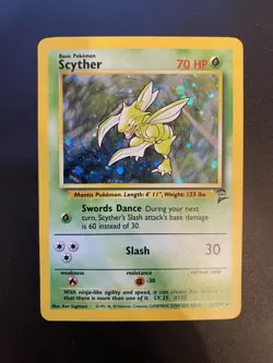 2000 Pokemon Game Base Set 2 17/130 Scyther Holo - Image 1