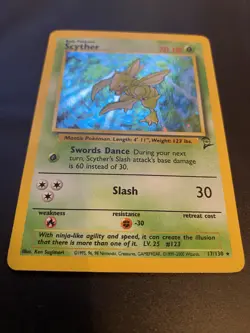 2000 Pokemon Game Base Set 2 17/130 Scyther Holo - Image 3