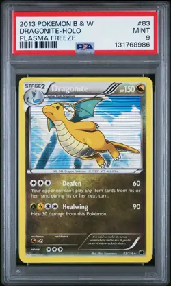 2013 POKEMON PLASMA FREEZE DRAGONITE #83 HOLO PSA 9 MINT #131768986 - Image 1