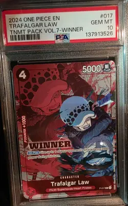 One Piece PSA 10 TRAFALGAR LAW P-017 - ENG ENGLISH WINNER - Image 1