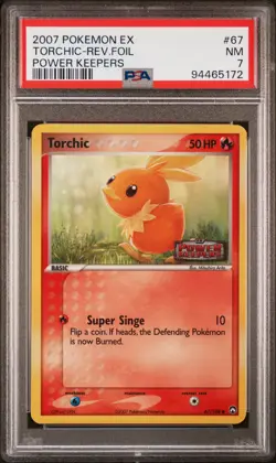 PSA 7 Torchic Reverse Holo 67 2007 Pokemon Ex Power Keepers 94465172 - Image 1