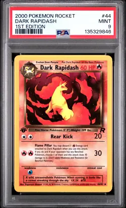 2000 POKEMON ROCKET 1ST EDITION #44 DARK RAPIDASH PSA 9 - Image 1