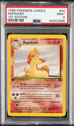 1999 POKEMON JUNGLE 1ST EDITION #44 RAPIDASH PSA 9 - Image 1