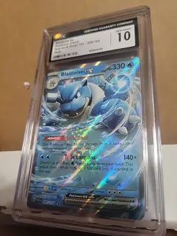 CGC 10 GEM MINT Pokemon TCG 2023 Scarlet & Violet 151 #009/165 Blastoise ex Holo - Image 1
