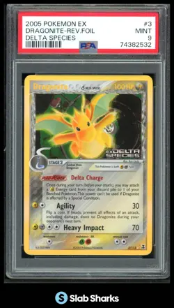 2005 POKEMON EX DELTA SPECIES #3/113 DRAGONITE REVERSE HOLO PSA 9 - Image 1