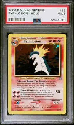 PSA 9 MINT Typhlosion Neo Genesis Holo Pokemon 18/111 - Image 1