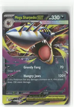 Pokemon Mega Sharpedo ex - Double Rare ME02: Phantasmal Flames 061/094 NM - Image 1
