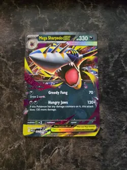 Pokemon TCG Mega Sharpedo EX 061/094 NM Phantasmal Flames Double Rare NM Card - Image 1